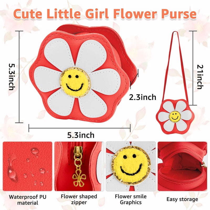 Easozoom Daisy Flower Tiny Small Purse Crossbody Shoulder Bag for Toddler Teen Girls 2 3 4 5 6 7 8 Year Old Kids Baby Gift - Image 2
